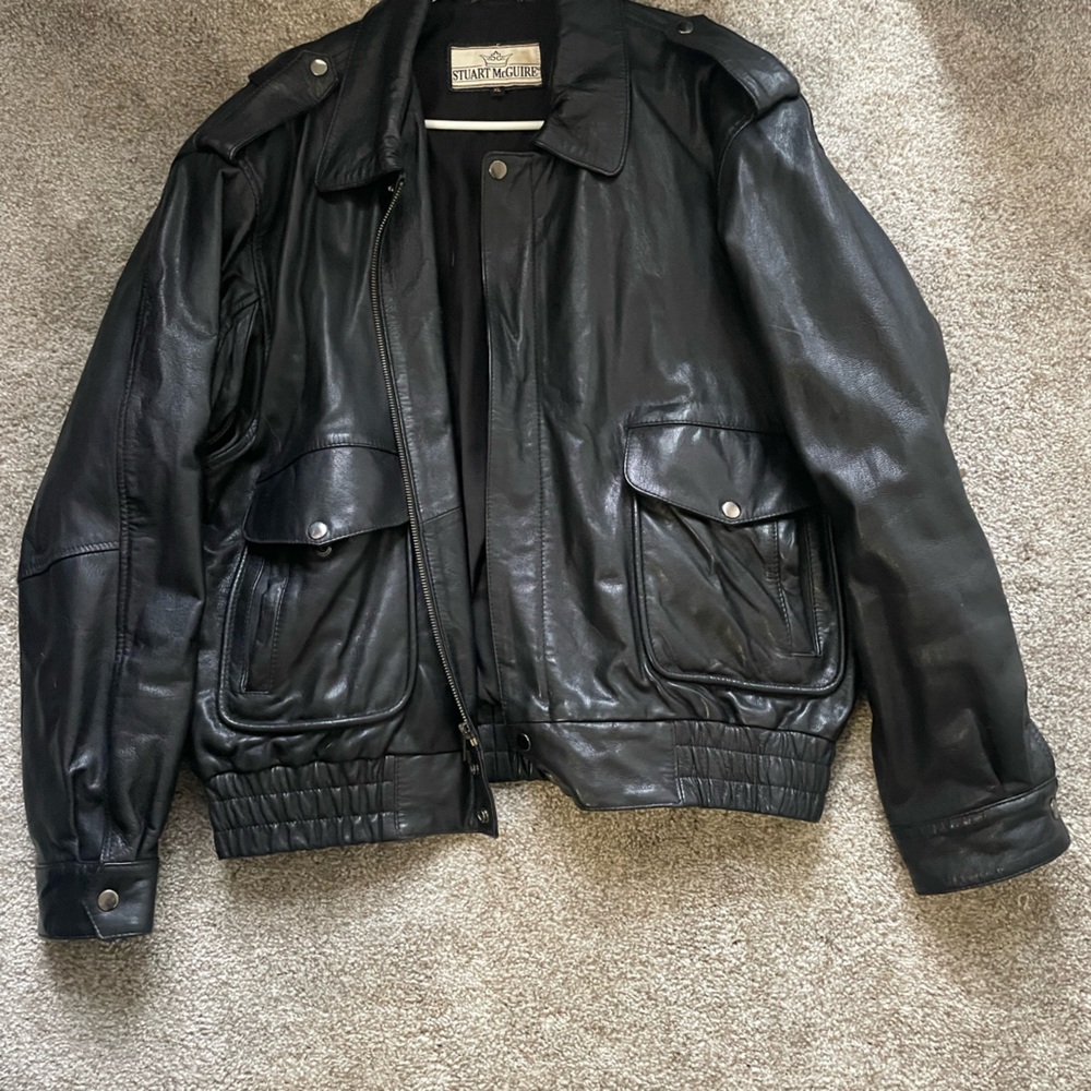 Vintage Stuart McGuire Black Leather Jacket